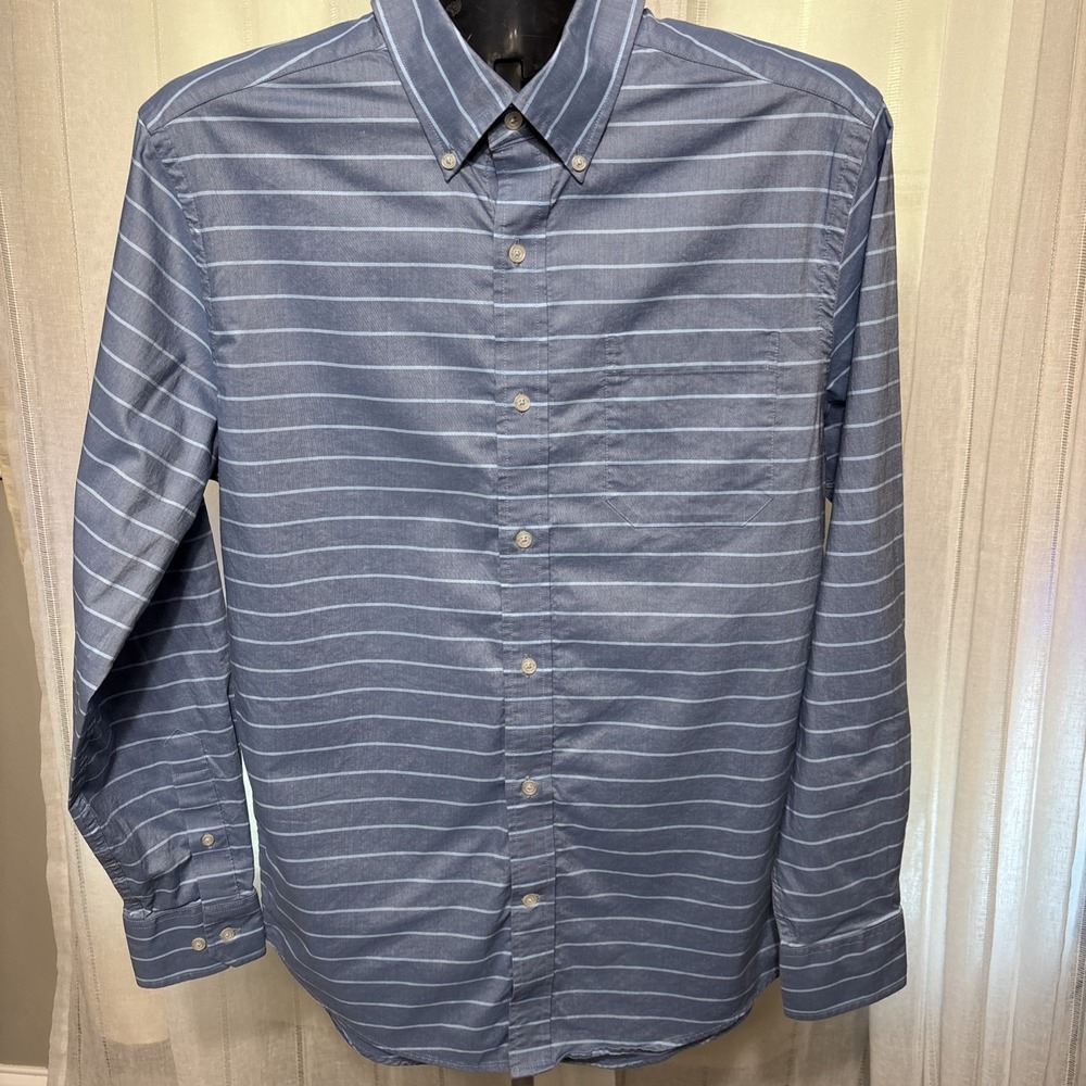 SOUTHERN TIDE Striped Button Down Shirt, Blue White Stripes, Sz Medium